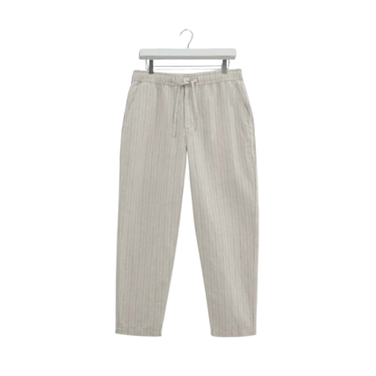 Kurt Trouser Beige Linen Stripe