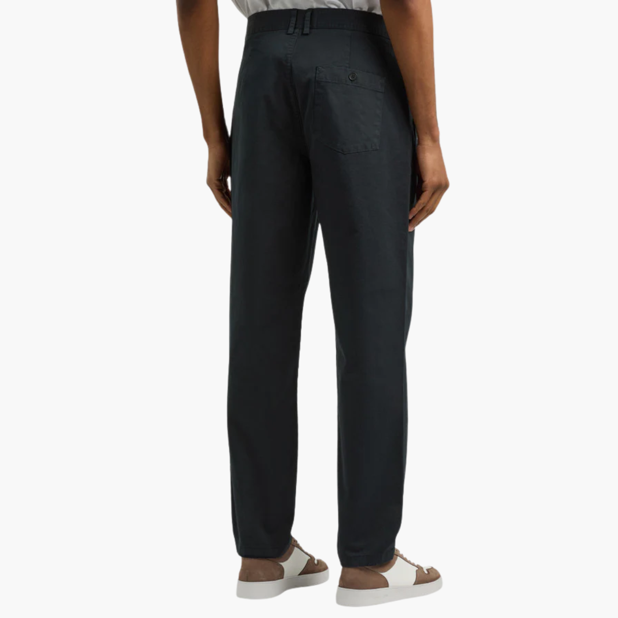 Raleigh Navy Cotton Pleated Trousers