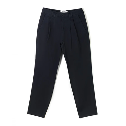 Raleigh Navy Cotton Pleated Trousers V2