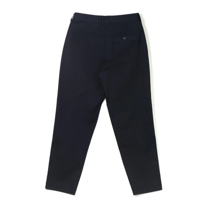 Raleigh Navy Cotton Pleated Trousers V2