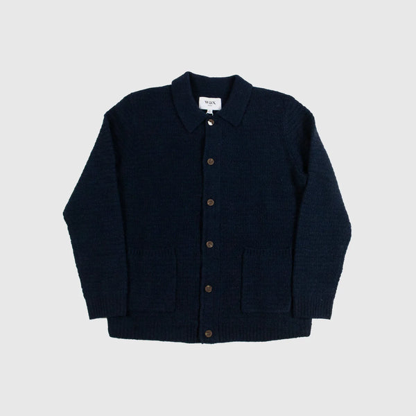 Dalwood Cardigan Tuck Stripe Boucle Navy