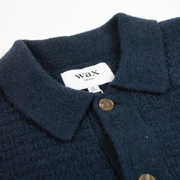 Dalwood Cardigan Tuck Stripe Boucle Navy