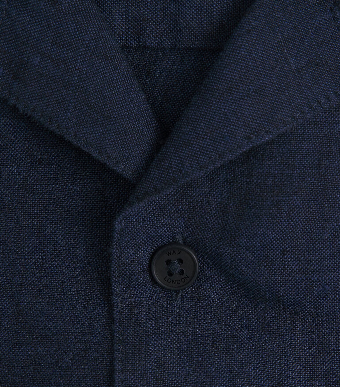 Wax London Didcot SS Shirt in Two Tone Linen Navy