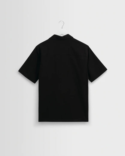 Didcot Black and Ecru Abstract Applique Short Sleeve Shirt