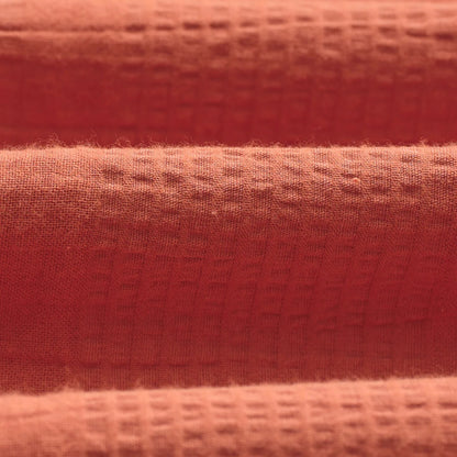 Wax London Keats SS Shirt Cotton Seersucker in Rust