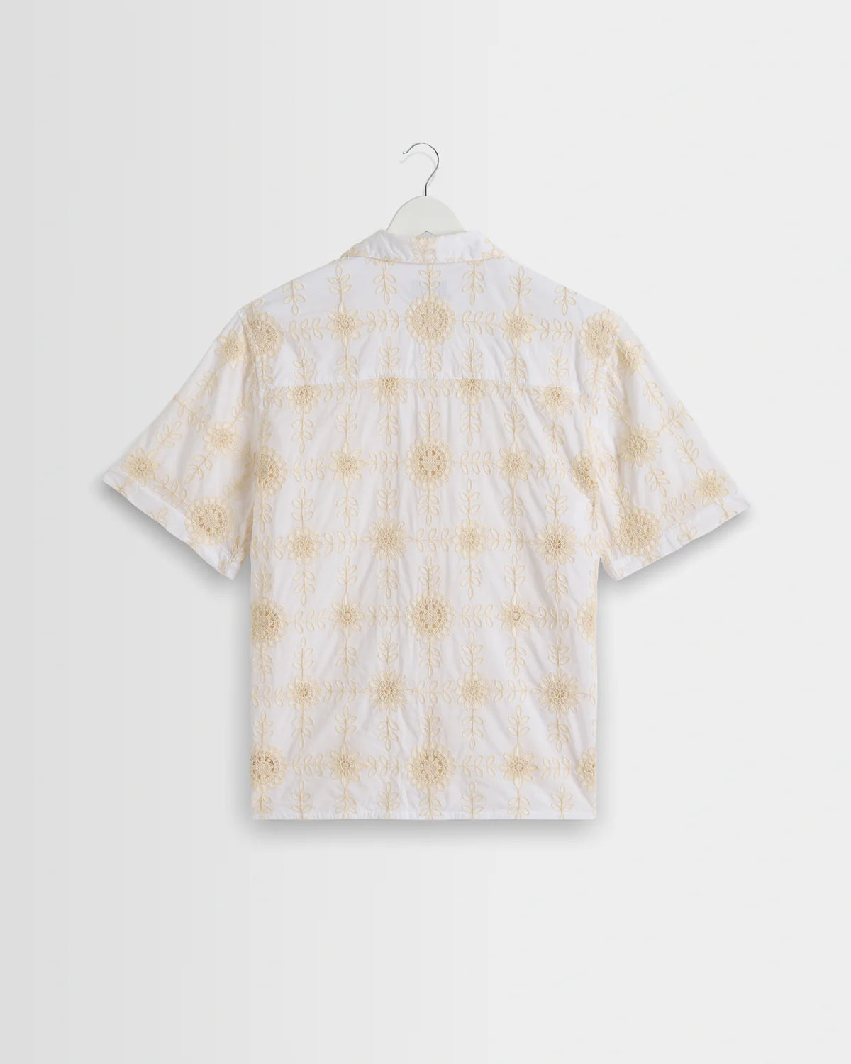 Didcot White Corded Lace Short Sleeve Shirt