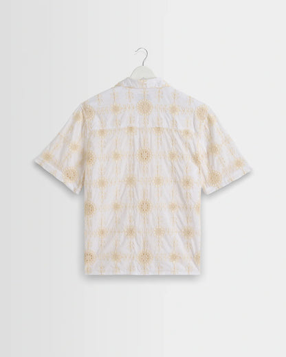 Didcot White Corded Lace Short Sleeve Shirt