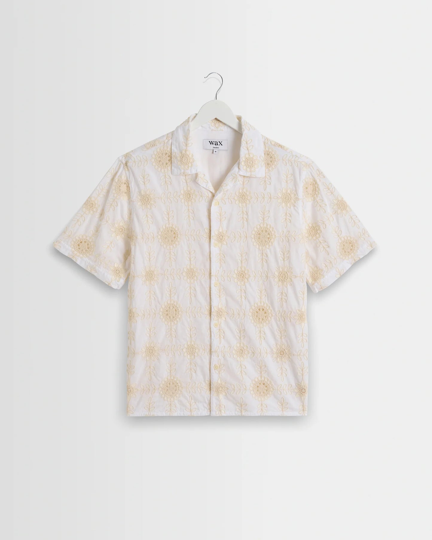 Didcot White Corded Lace Short Sleeve Shirt