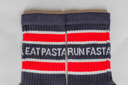 'Eat Pasta Run Fasta' Socks - Navy