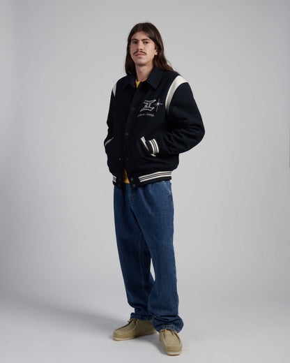 Edwin Campus Jacket Compact Wool Cloth in Navy