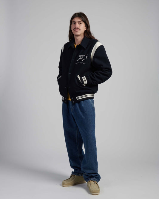Edwin Campus Jacket Compact Wool Cloth in Navy