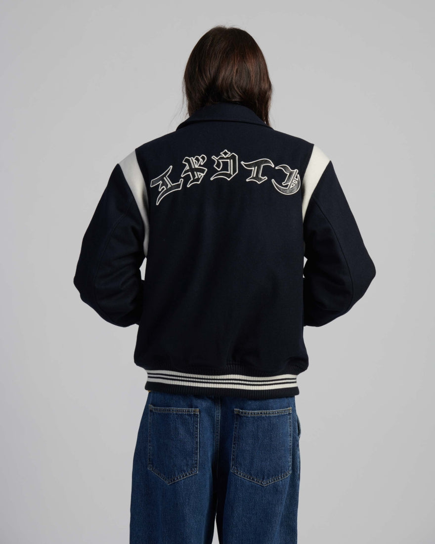 Edwin Campus Jacket Compact Wool Cloth in Navy