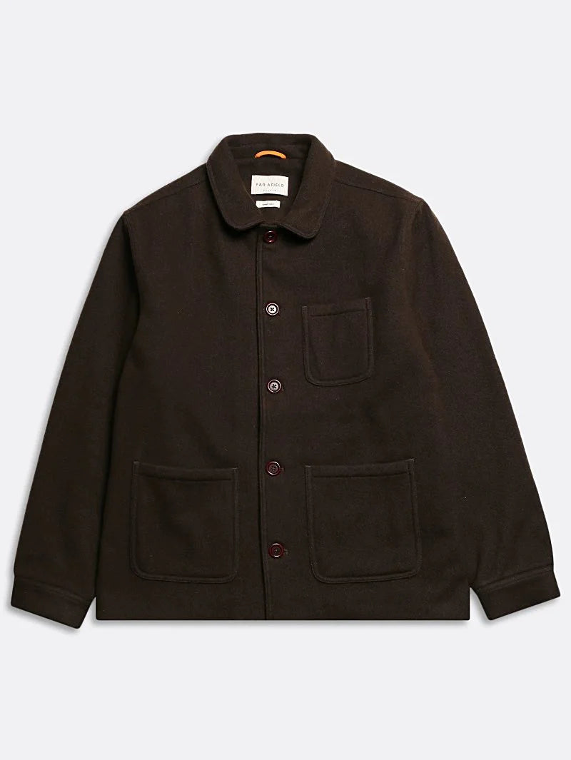 Station Jacket Slate Brown Melton