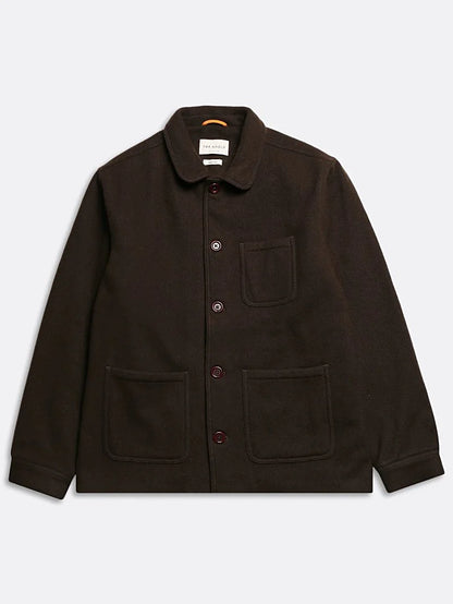 Station Jacket Slate Brown Melton