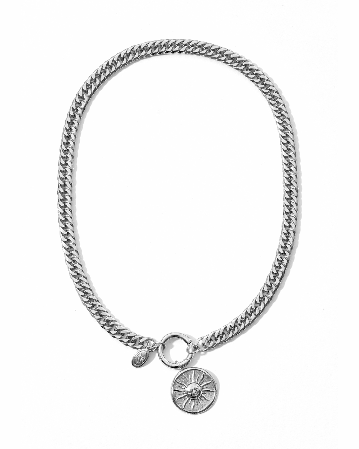 Disc Chain Necklace Silver