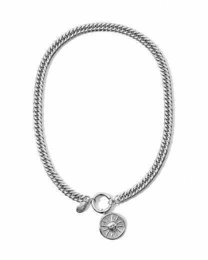 Disc Chain Necklace Silver