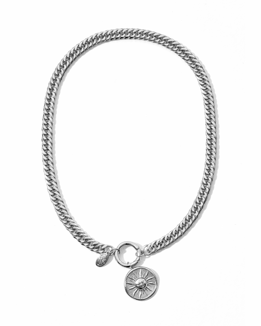 Disc Chain Necklace Silver