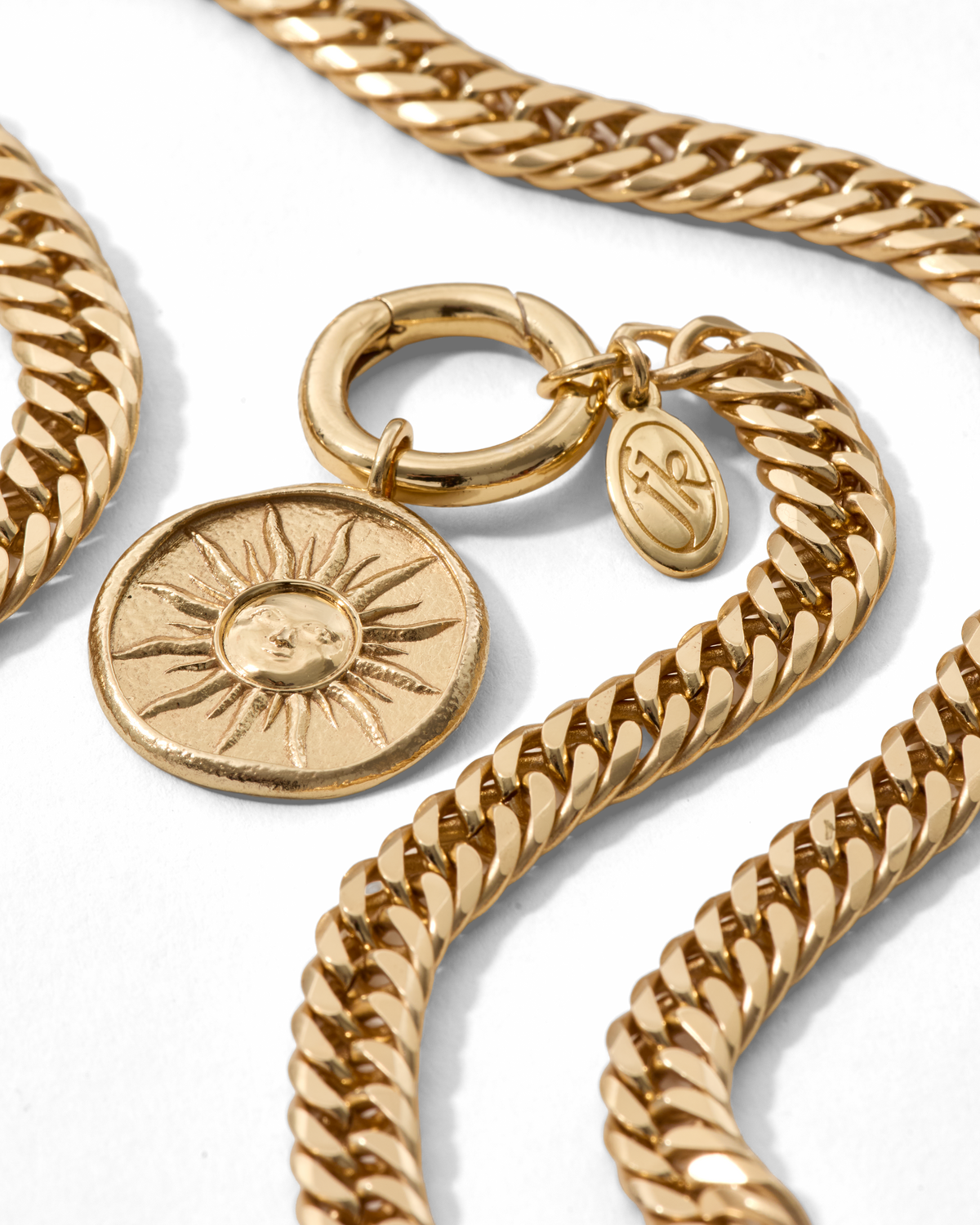 Disc Chain Necklace Gold