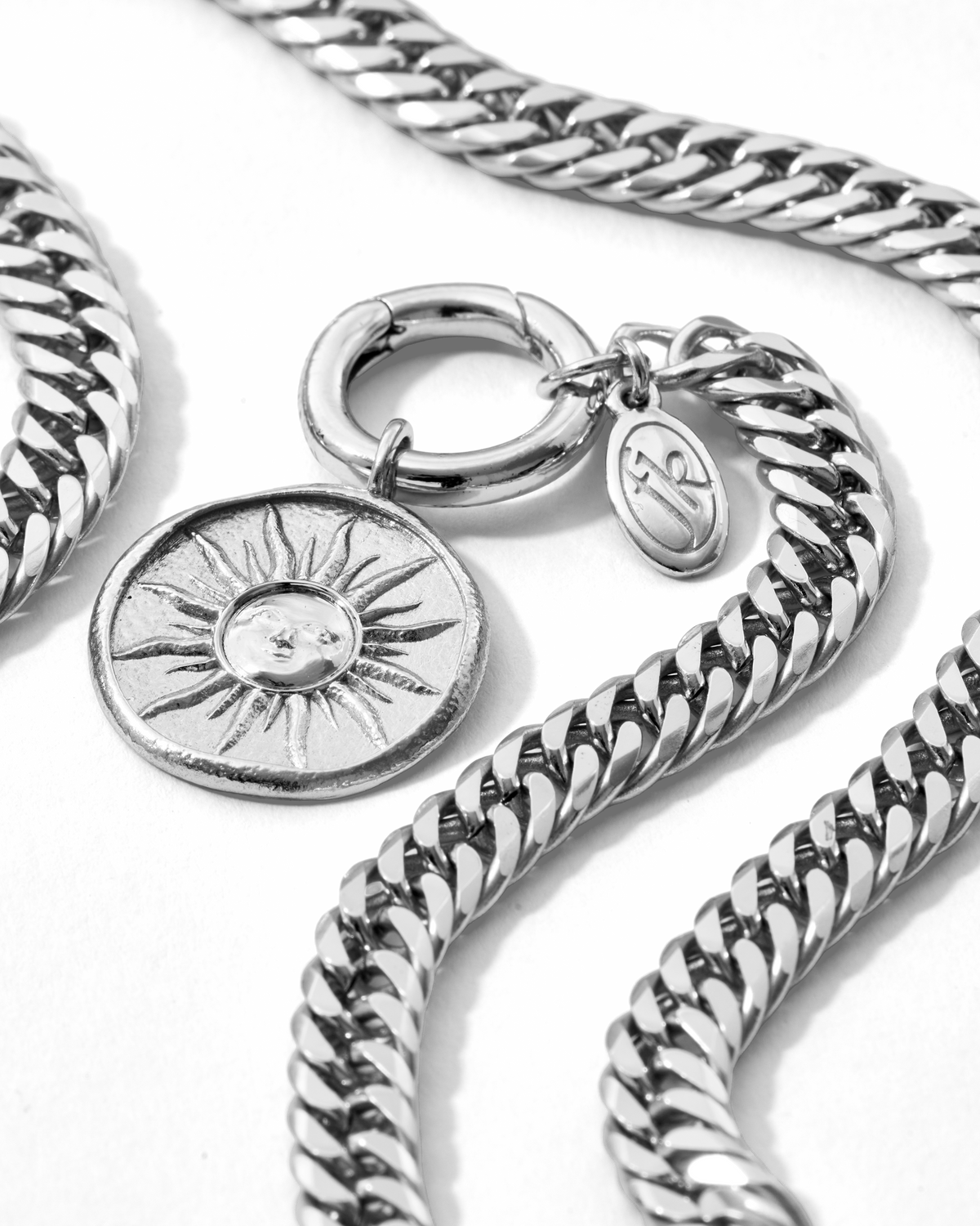 Disc Chain Necklace Silver