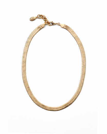 Herringbone Snake Necklace Gold