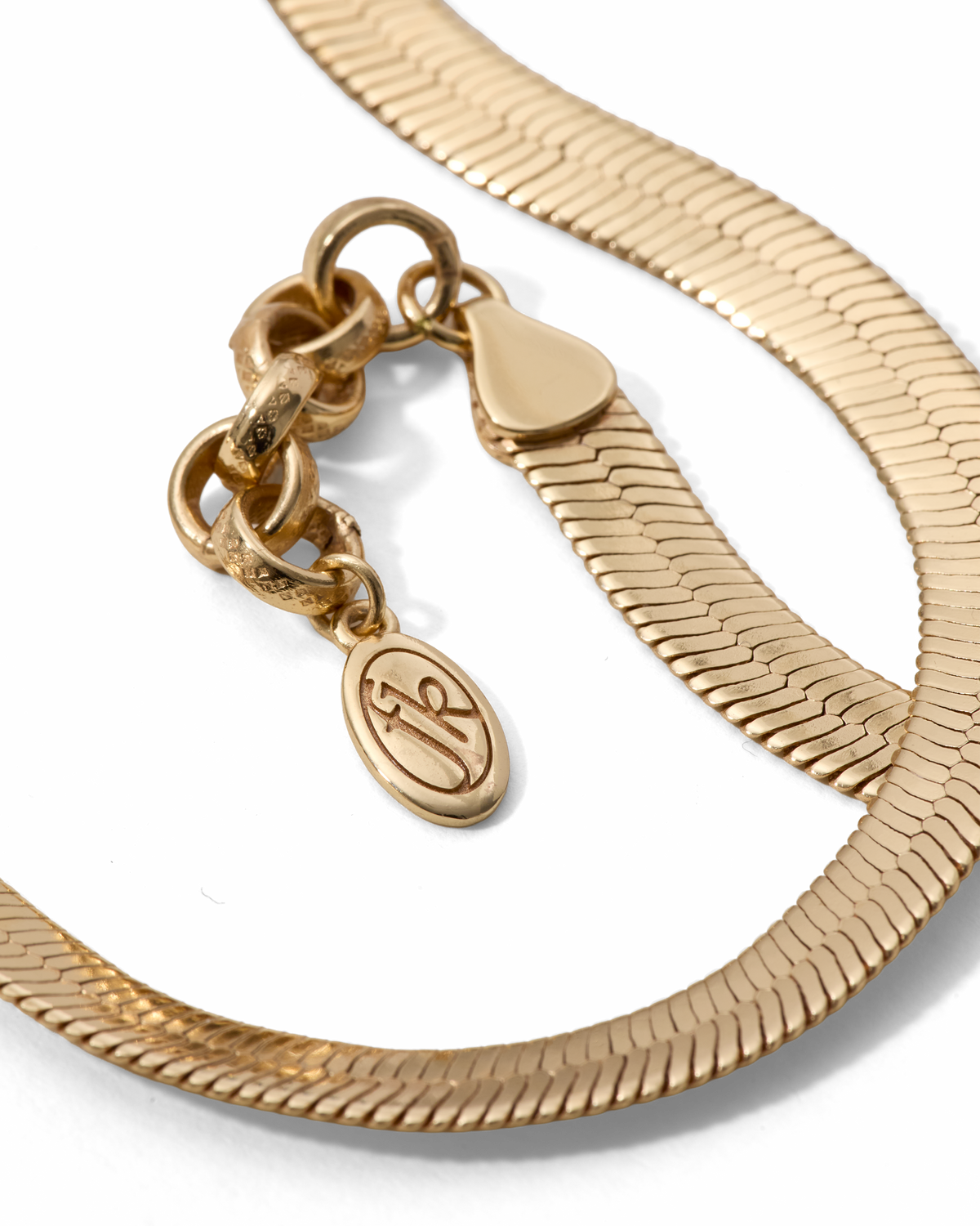 Herringbone Snake Necklace Gold