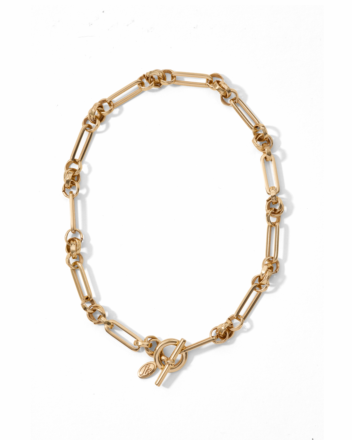 Link Chain T-Bar Necklace Gold