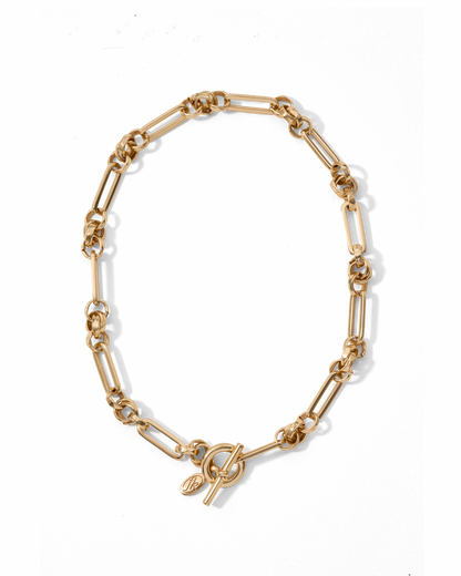 Link Chain T-Bar Necklace Gold