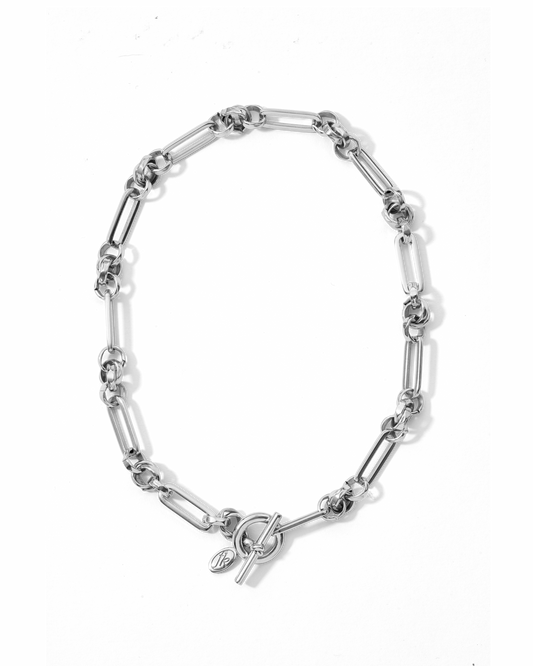 Link Chain T-Bar Necklace Silver