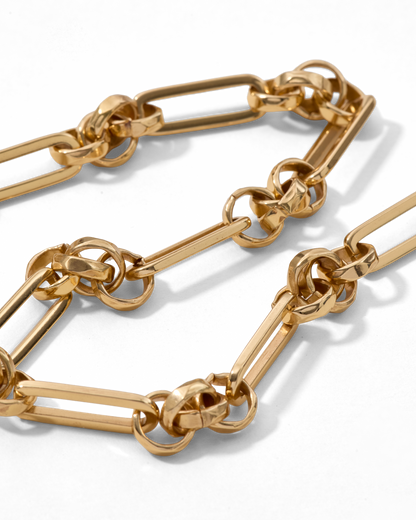 Link Chain T-Bar Necklace Gold