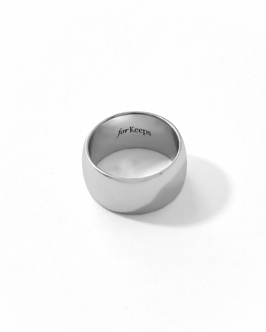 Cigar Band Ring Silver