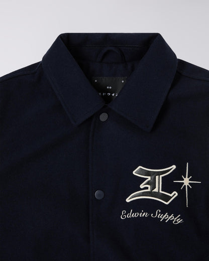 Edwin Campus Jacket Compact Wool Cloth in Navy