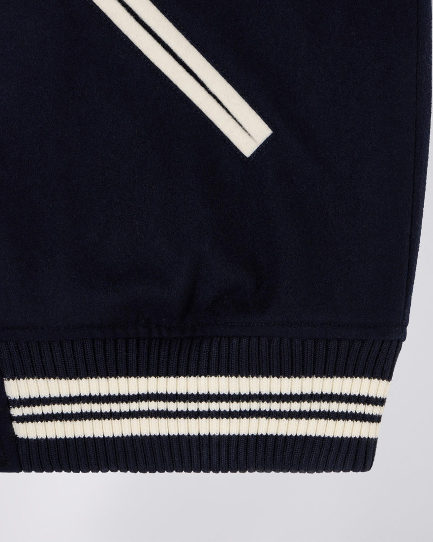 Edwin Campus Jacket Compact Wool Cloth in Navy