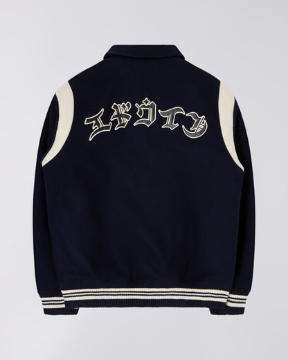 Edwin Campus Jacket Compact Wool Cloth in Navy