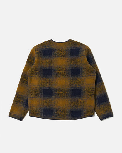 Universal Works Zip Liner Jacket Techno Melton Check Navy Check