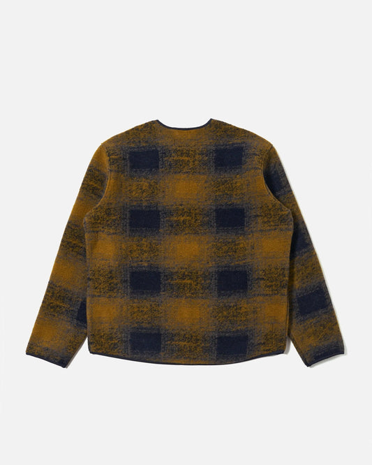 Universal Works Zip Liner Jacket Techno Melton Check Navy Check