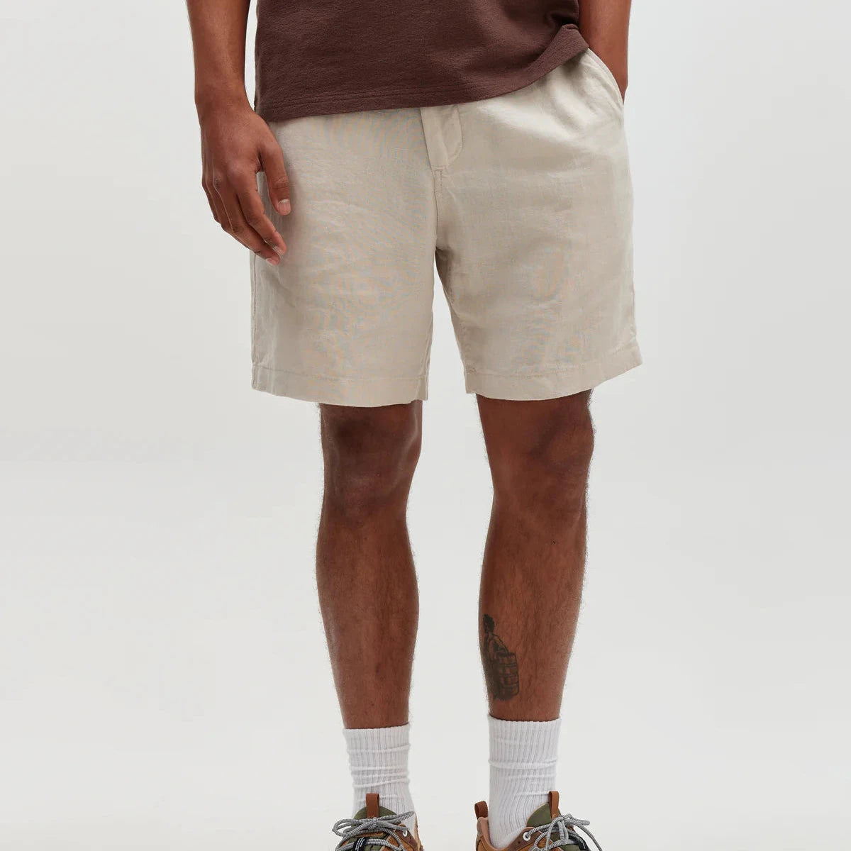 Kurt Short  Washed Linen Beige