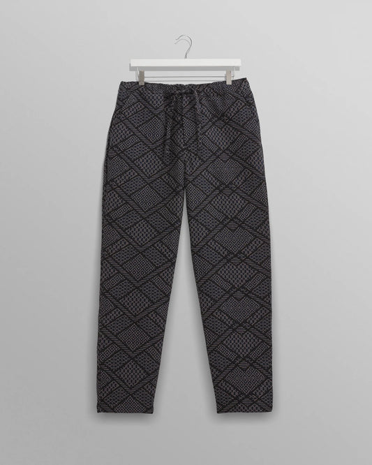 Wax London Kurt Trouser Navy Geometric Block