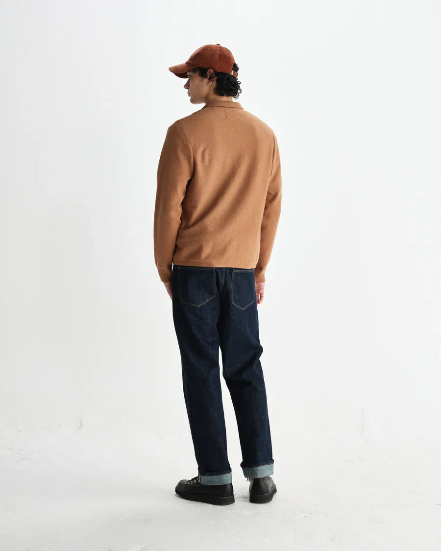 Lennox Camel Milano Stripe Knitted Polo