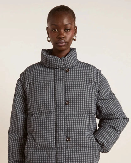 Damson Madder Pearl Puffer - Navy Gingham