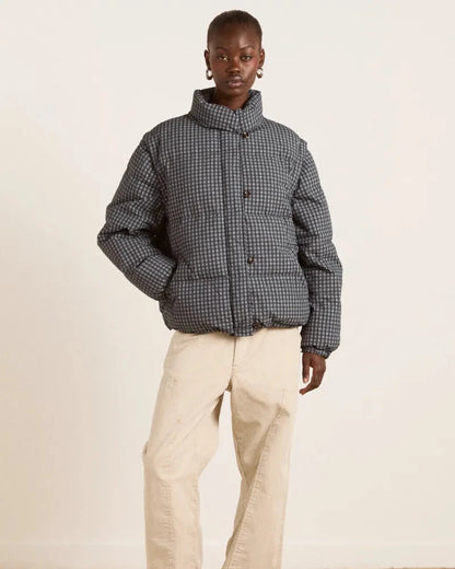 Damson Madder Pearl Puffer - Navy Gingham