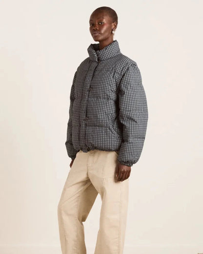 Damson Madder Pearl Puffer - Navy Gingham