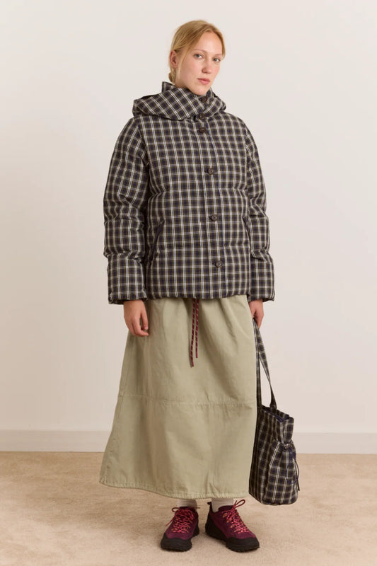 Pearl Puffer - Navy Gingham