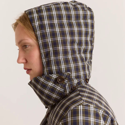 Pearl Puffer - Navy Gingham