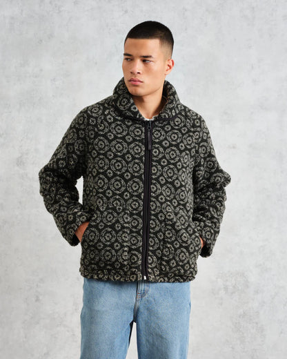 Tate Charcoal Jacquard Fleece Jacket