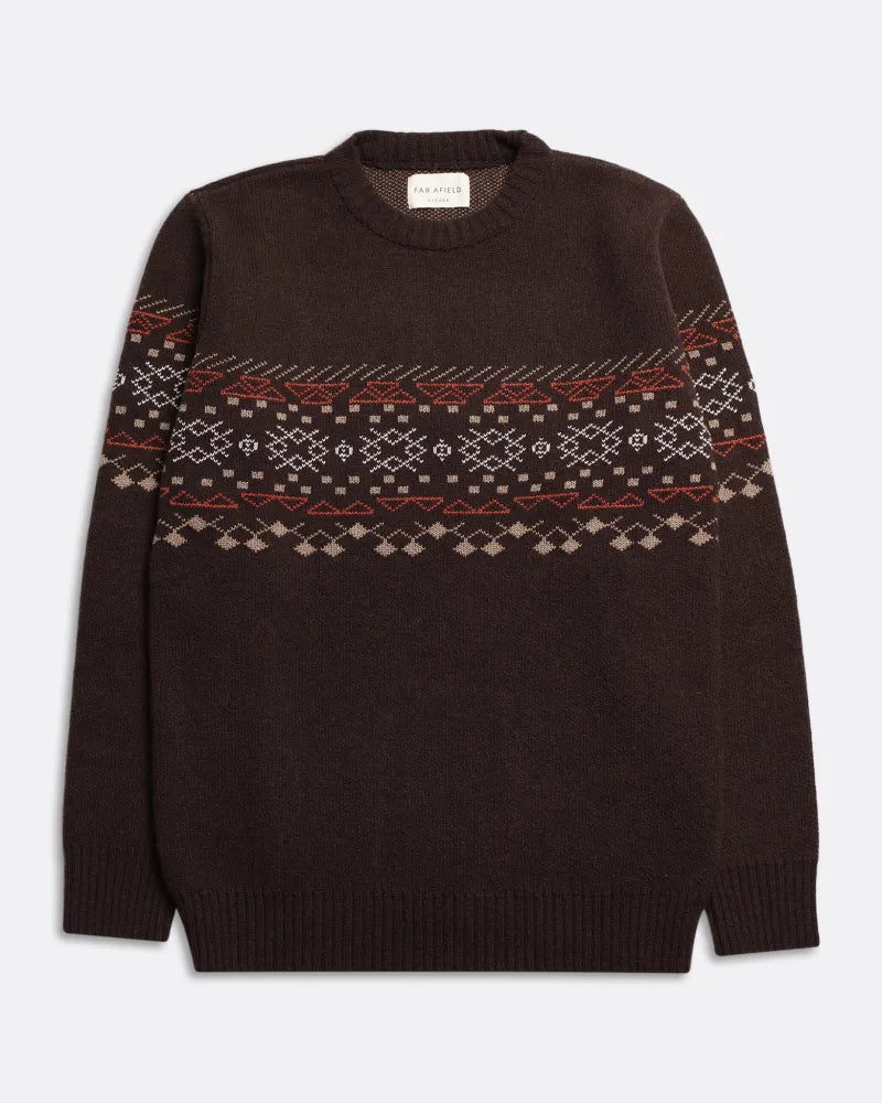 Uichi Knit Slate Brown Fair Isle