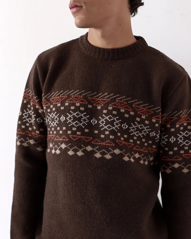 Uichi Knit Slate Brown Fair Isle