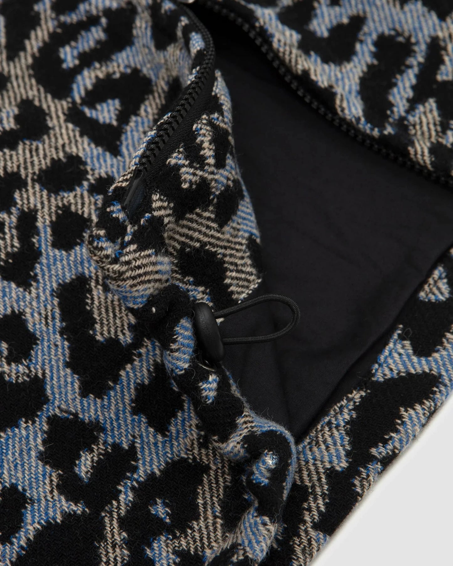 Universal Works Club Jacket Leopard Flower Wool Blue