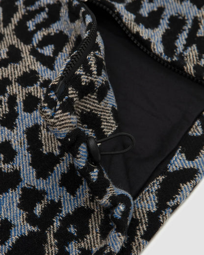 Universal Works Club Jacket Leopard Flower Wool Blue