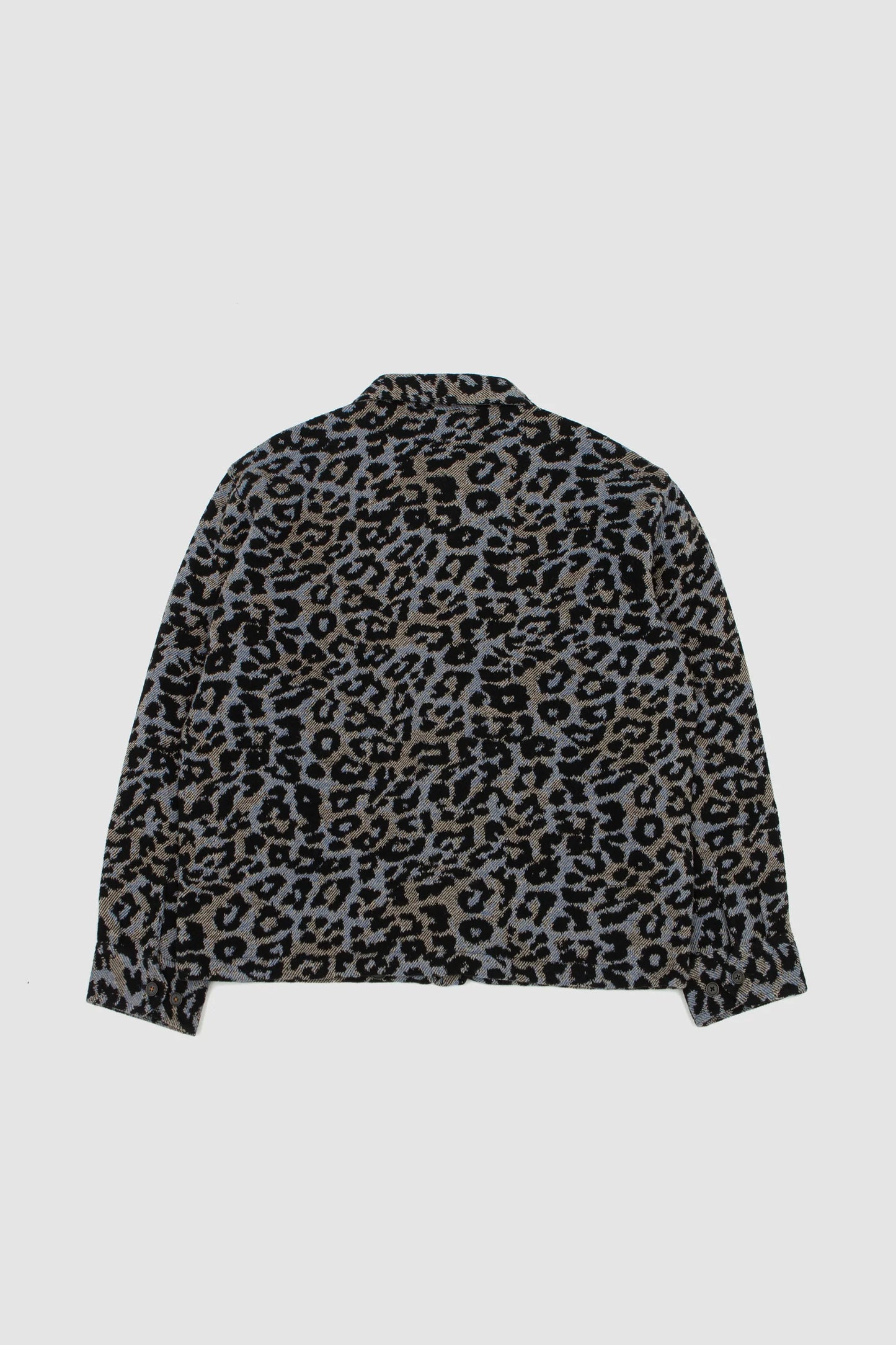 Universal Works Club Jacket Leopard Flower Wool Blue