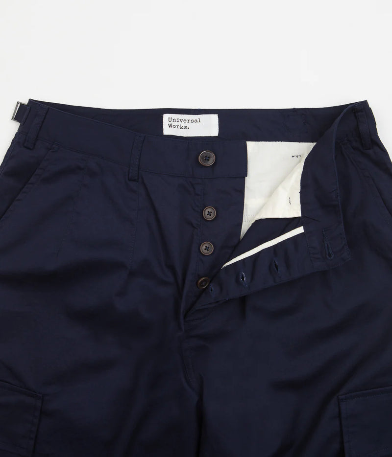 UNIVERSAL WORKS LOOSE CARGO PANT IN NAVY FINE TWILL